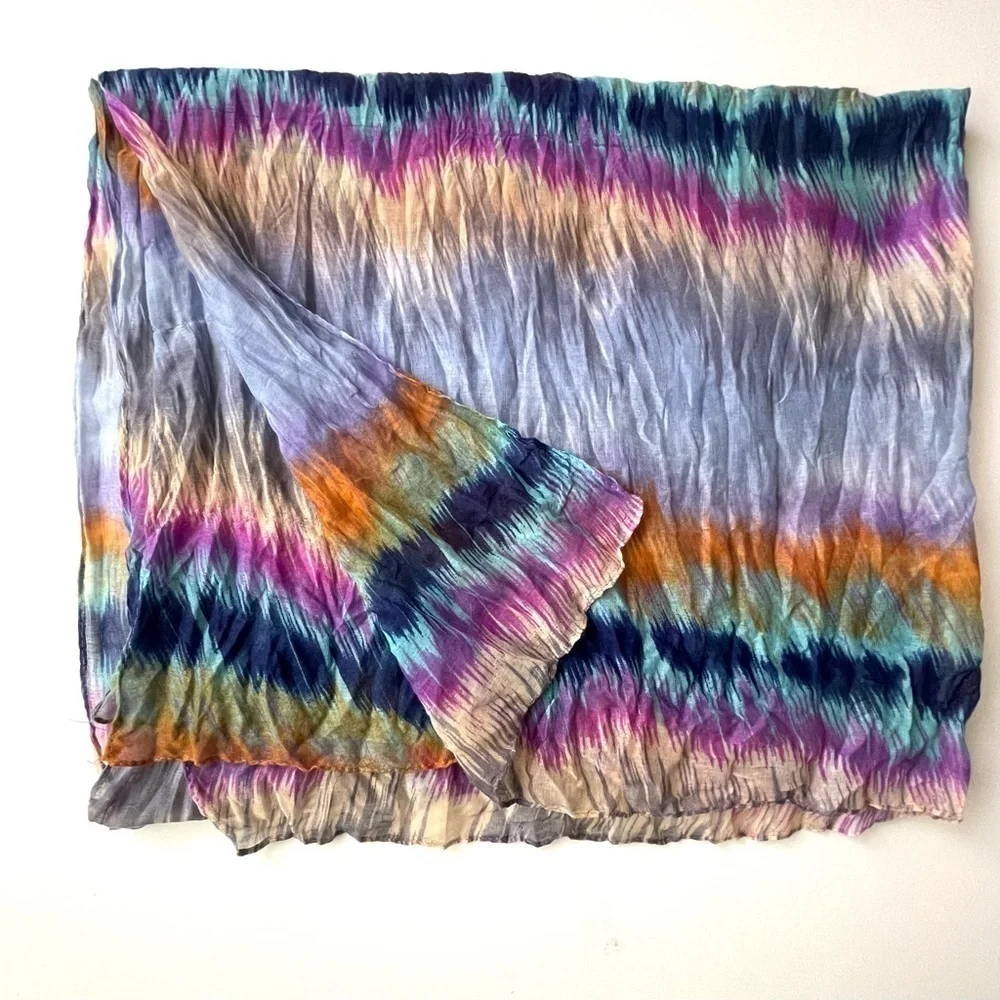 Tiy Dye Style Multicolor Lightweight Scarf Wrap